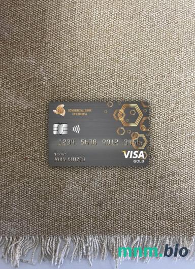 Ethiopia Commercial bank visa gold card wygląd fotograficzny skan PSD + zdjęcie
